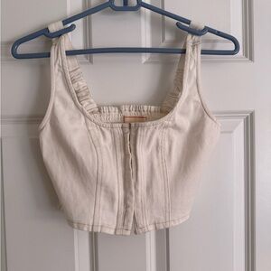 NWOT* White Corset Cropped Going Out Top